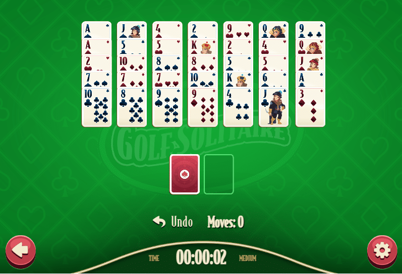 Shockwave golf solitaire daily game screenshot