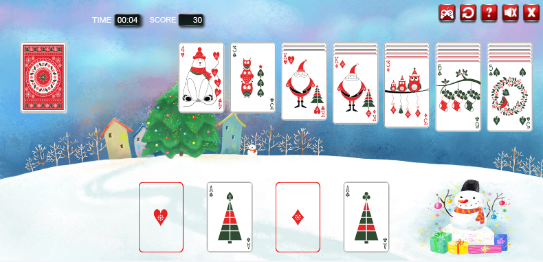 christmas klondike solitaire game screenshot