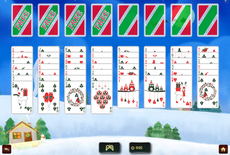 freecell christmas solitaire game screenshot