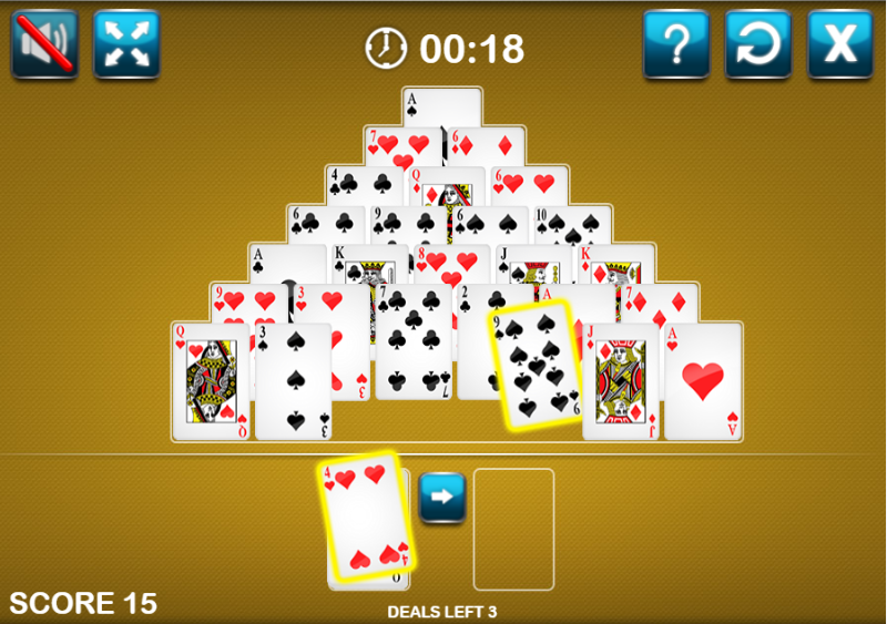 screenshot pyramid solitaire code this lab game