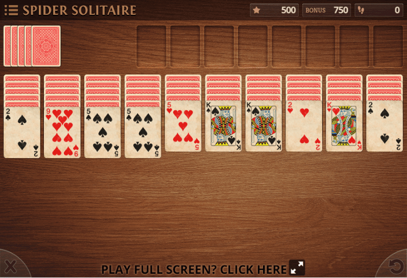 screenshot spider solitaire classic gameboss game